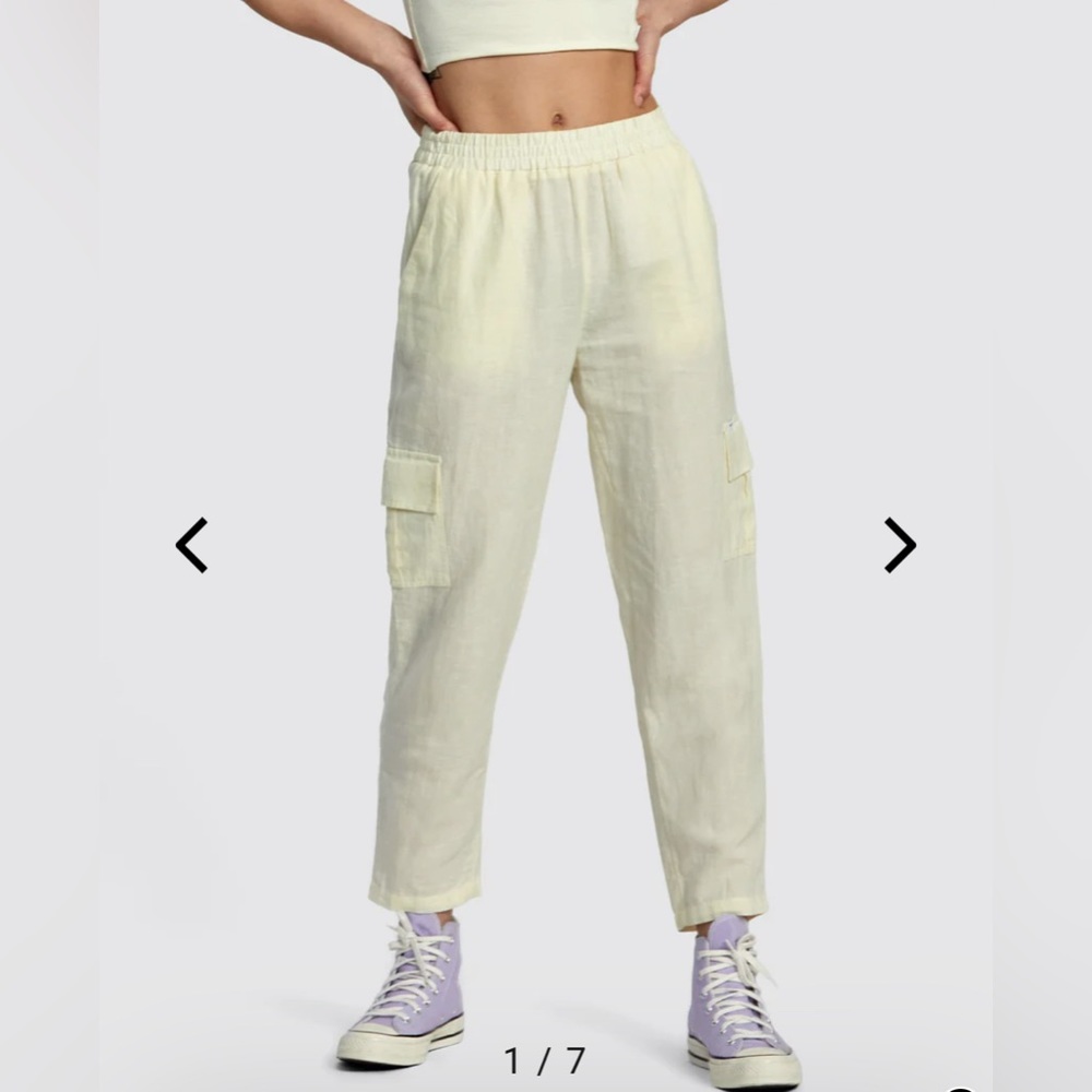 RVCA New Yume Linen Cargo Pants - Lemon